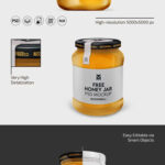 3 Shots of Honey Jar Bottle Mockup