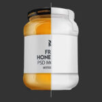 3 Shots of Honey Jar Bottle Mockup