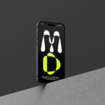 3 Shots of iPhone 15 Mockup on Concrete Background
