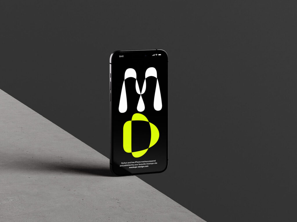 3 Shots of iPhone 15 Mockup on Concrete Background