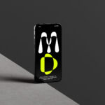 3 Shots of iPhone 15 Mockup on Concrete Background