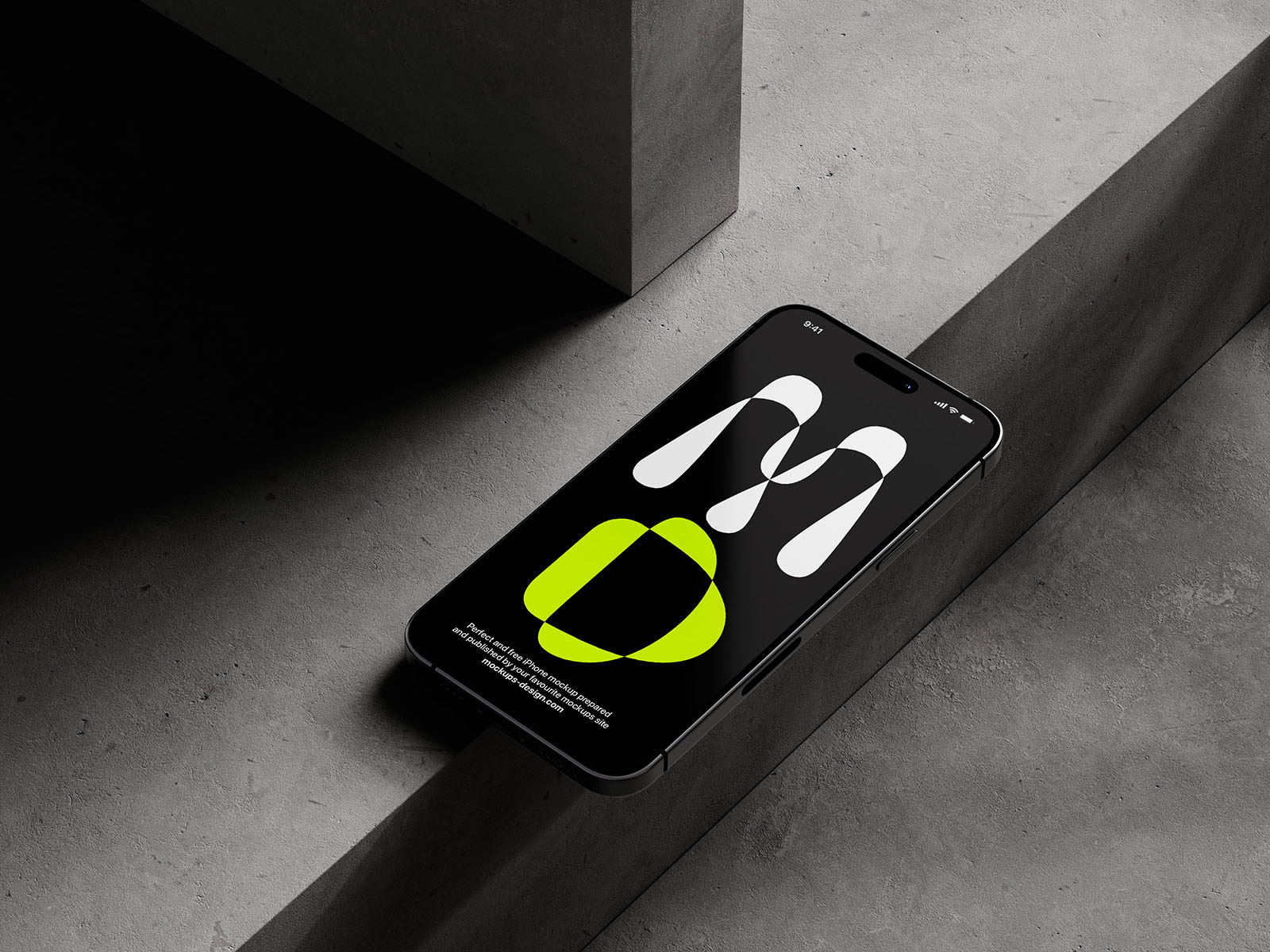 Free 3 Shots of iPhone 15 Mockup on Concrete Background PSD Template
