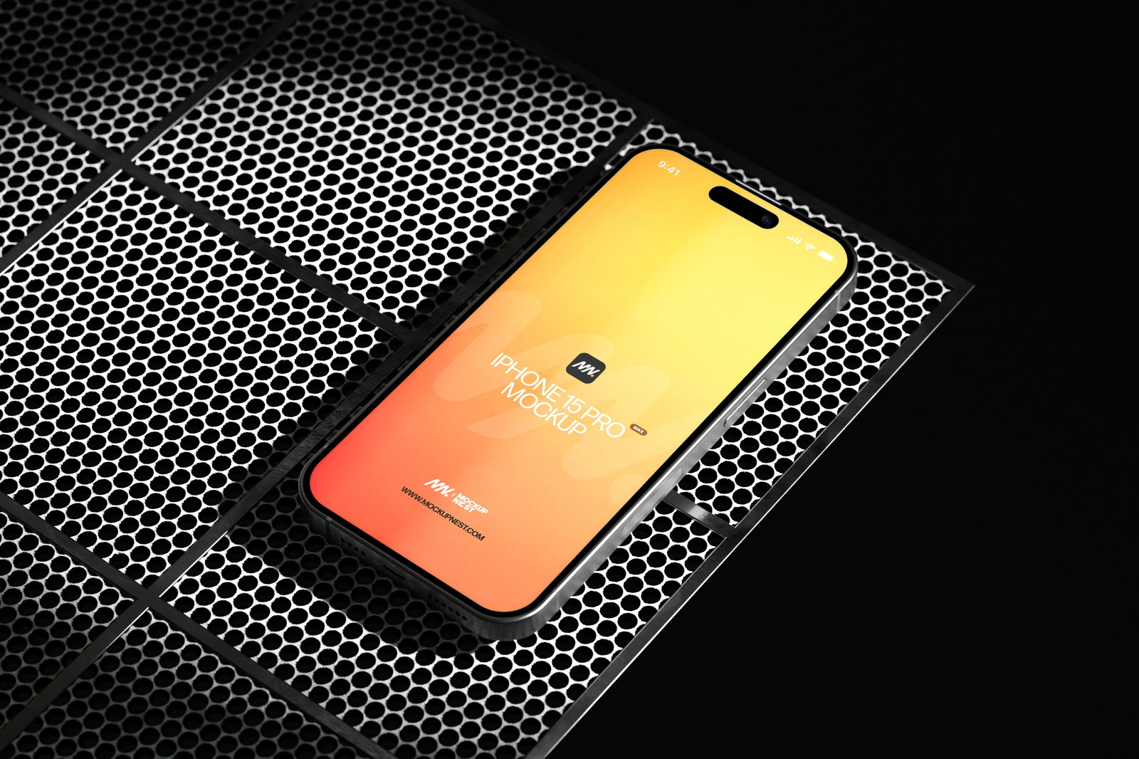 Free 3 Shots of iPhone 15 Pro Max Mockup PSD Template