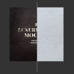 3 Shots of Logo Mockup on Leather mockup preview