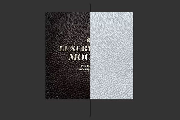 3 Shots of Logo Mockup on Leather