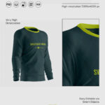 3 Shots of Long-sleeved Men’s Sweatshirt Mockup