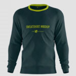 3 Shots of Long-sleeved Men’s Sweatshirt Mockup