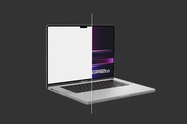 3 Shots of MacBook Pro 16 Mockup