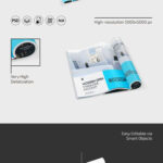 3 Shots of Open Magazine Mockup