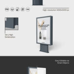 3 Shots of Outdoor Park Advertisement Billboard Mockup