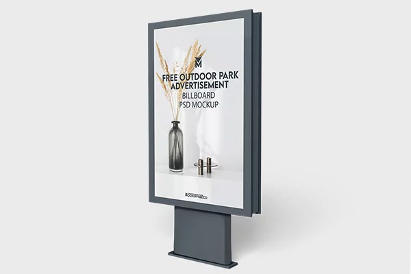 3 Shots of Outdoor Park Advertisement Billboard Mockup