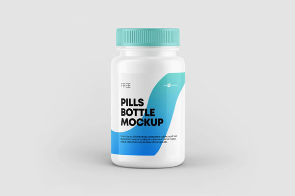3 Shots of Pills Bottle Mockup