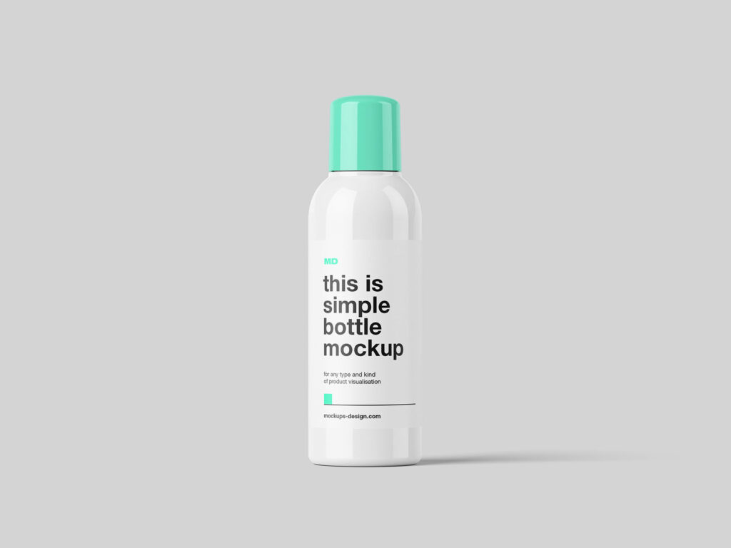 3 Shots of Plastic Bottle Mockup with Round Screwcap