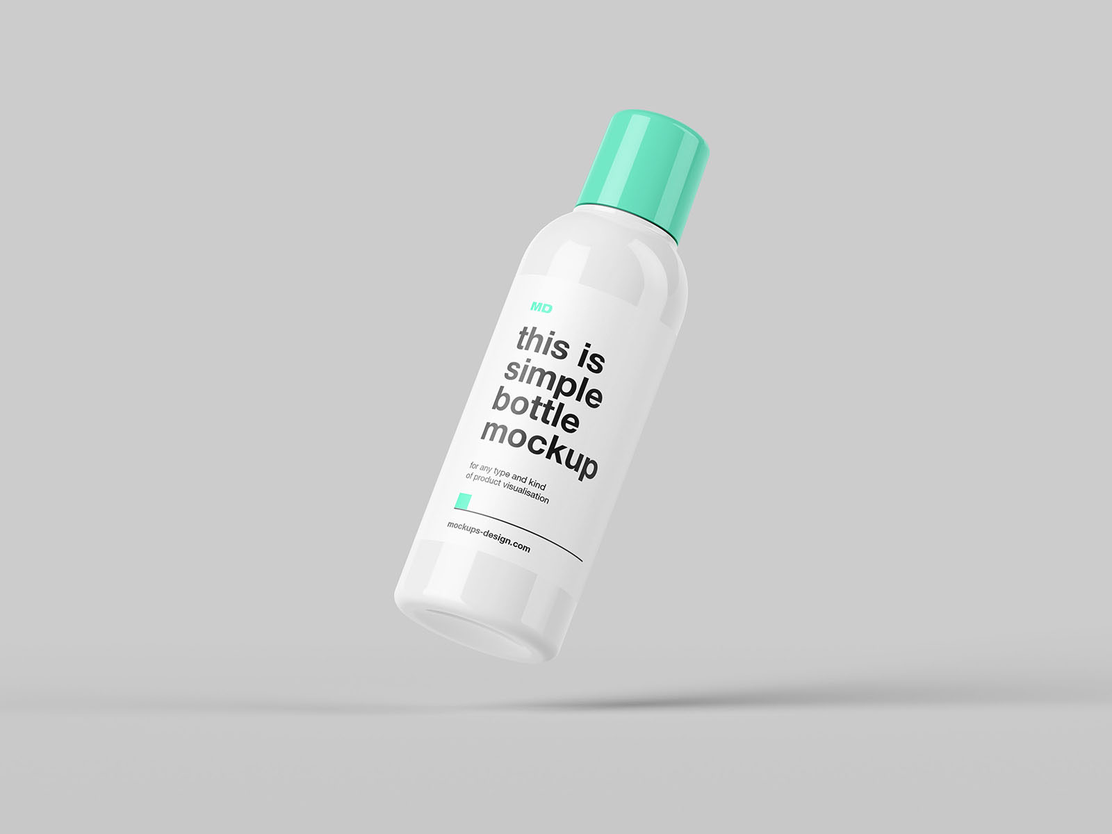 Free 3 Shots of Plastic Bottle Mockup with Round Screwcap PSD Template
