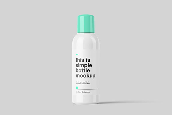 3 Shots of Plastic Bottle Mockup with Round Screwcap