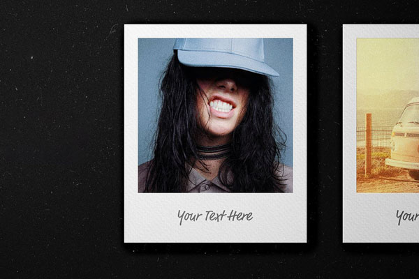 3 Shots of Polaroid Frame Mockup
