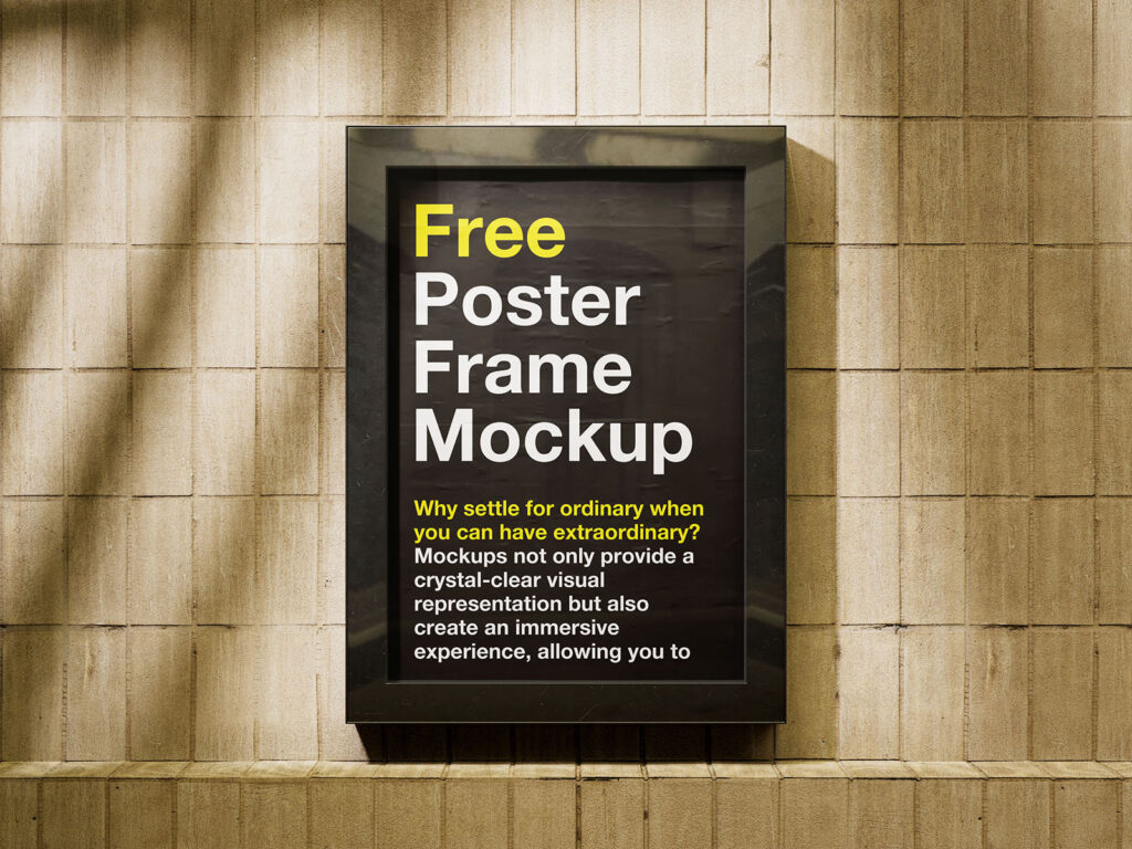 3 Shots of Poster in Frame Mockup
