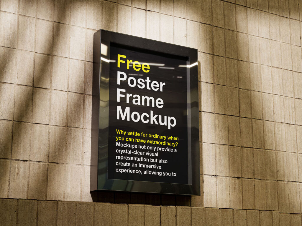 3 Shots of Poster in Frame Mockup