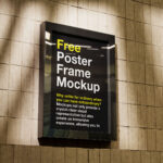 3 Shots of Poster in Frame Mockup