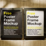 3 Shots of Poster in Frame Mockup