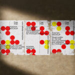3 Shots of Poster Mockup Glued to Wall