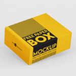 3 Shots of Rectangle Paper Box Mockup