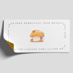 3 Shots of Rectangle Sticker Mockup in Facing Sight