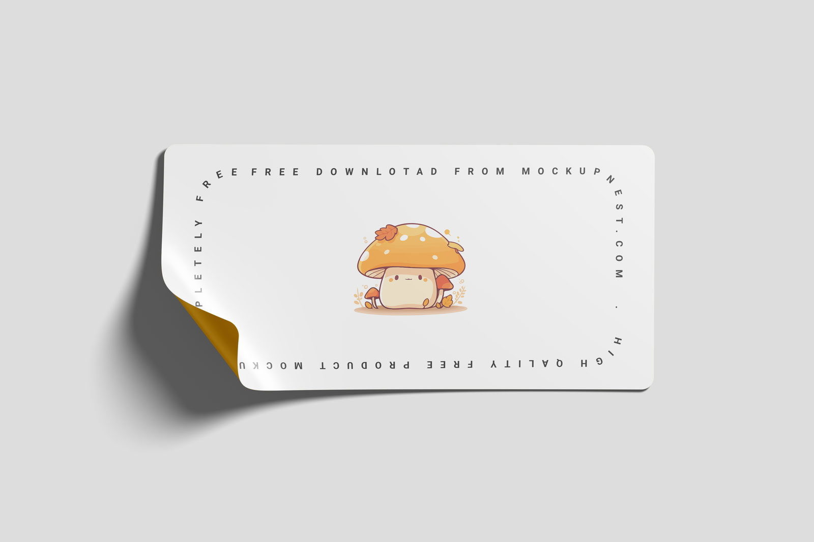 Free 3 Shots of Rectangle Sticker Mockup in Facing Sight PSD Template