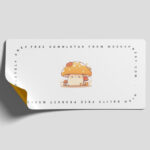 3 Shots of Rectangle Sticker Mockup in Facing Sight