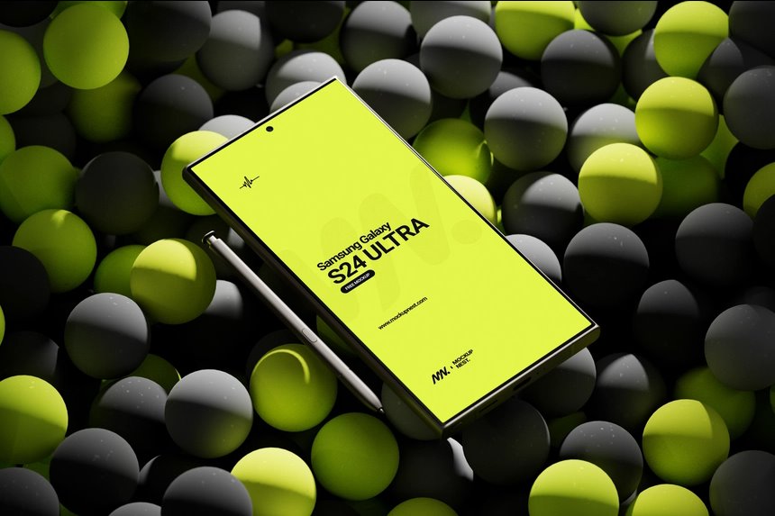 3 Shots of Samsung Galaxy S24 Ultra Mockup