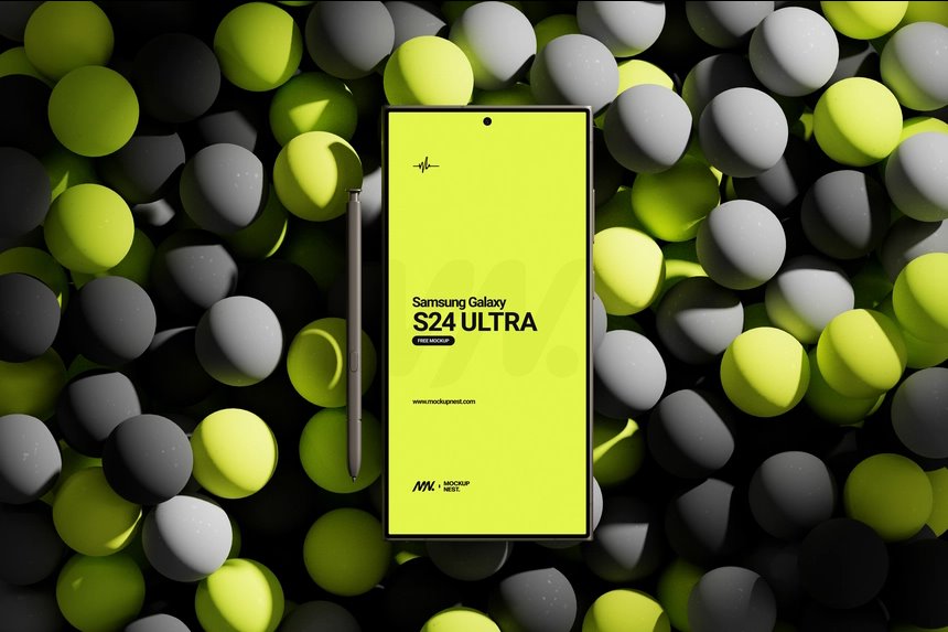 3 Shots of Samsung Galaxy S24 Ultra Mockup