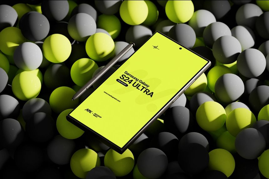 3 Shots of Samsung Galaxy S24 Ultra Mockup