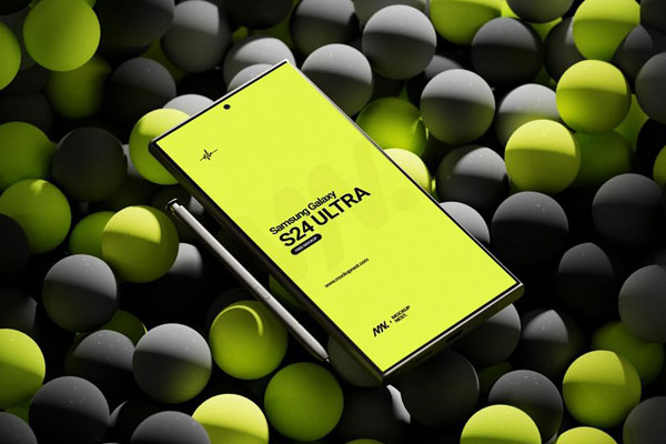 3 Shots of Samsung Galaxy S24 Ultra Mockup