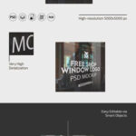 3 Shots of Shop Window Logo Mockup