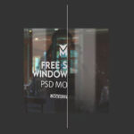 3 Shots of Shop Window Logo Mockup