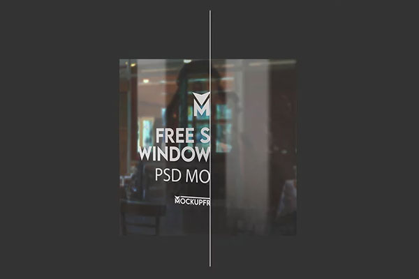3 Shots of Shop Window Logo Mockup