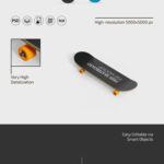 3 Shots of Skateboard Mockup mockup preview
