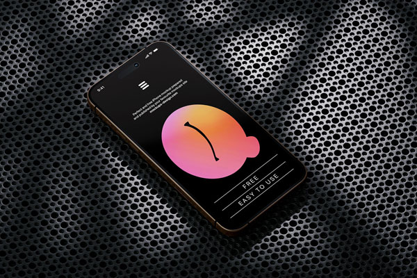 3 Shots of Smartphone Mockup on Plastic Background