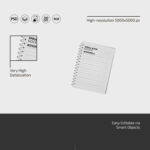 3 Shots of Spiral Book Mockup mockup preview