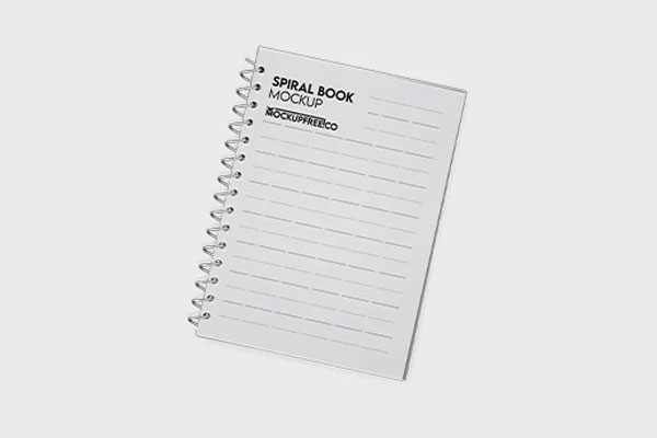 3 Shots of Spiral Book Mockup