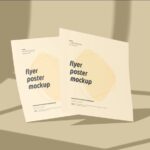 3 Shots of Square Flyer Mockup