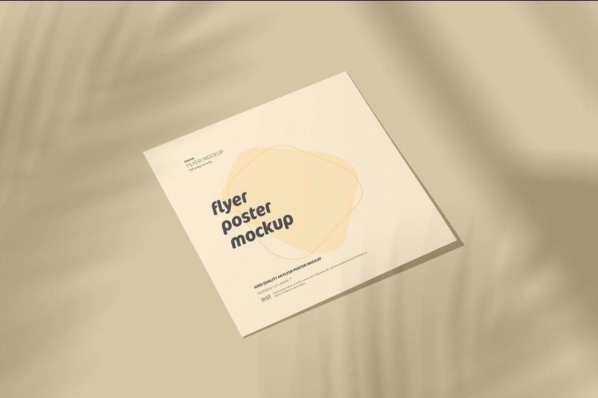 3 Shots of Square Flyer Mockup