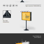 3 Shots of Standing Billboard Mockup
