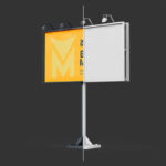 3 Shots of Standing Billboard Mockup