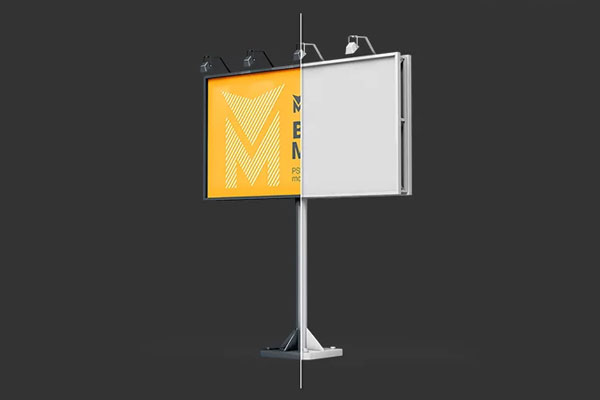 3 Shots of Standing Billboard Mockup