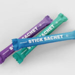 3 Shots of Stick Sachet Mockup