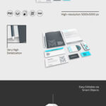 3 Shots of Stylish Stationery Mockup