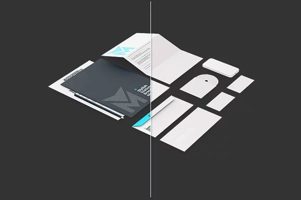 3 Shots of Stylish Stationery Mockup