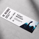 3 Shots of Tickets Mockup on Concrete Background
