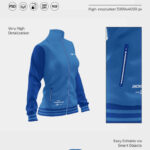 3 Shots of Women’s Sports Jacket Mockup